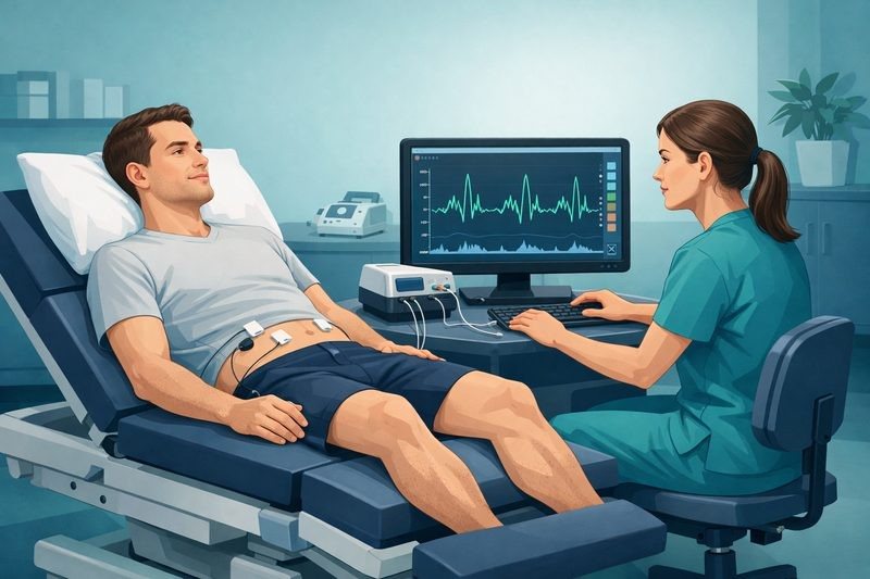 A biofeedback session in pelvic floor rehabilitation